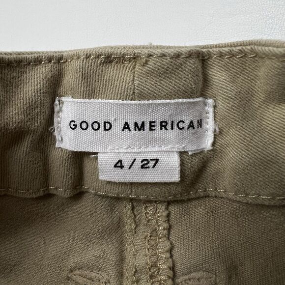 GOOD AMERICAN Good Classic Straight Leg Pants Jeans Postal Khaki Women's 4/27 - Picture 2 of 10
